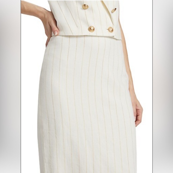 L’Agence Julie Metallic-Pinstriped Pencil Skirt - Picture 7 of 7